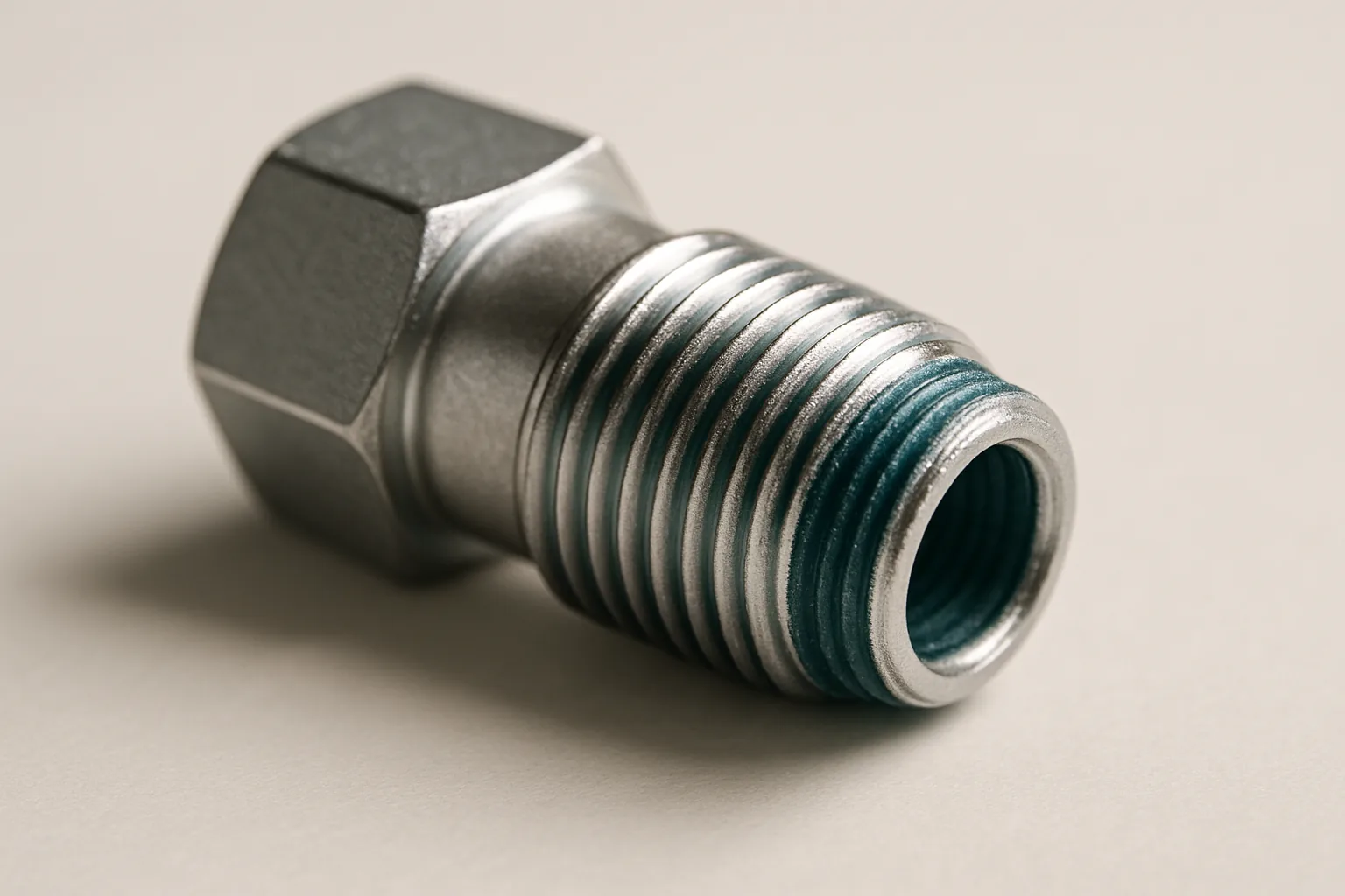 Hydraulic fitting with pre-applied teal thread sealant band